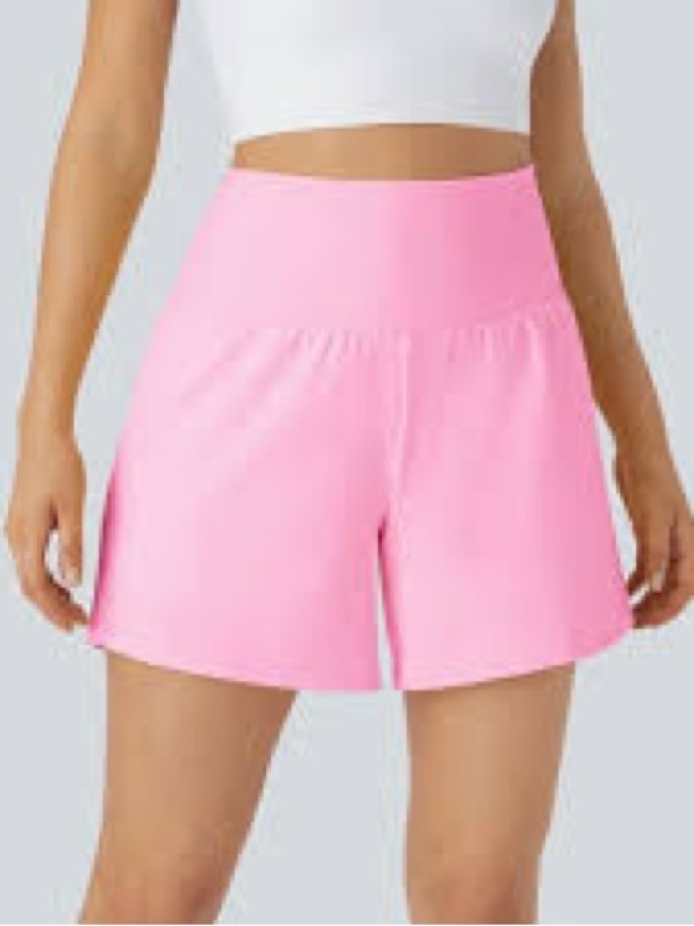 Halara High Waisted Flowy 2-in-1 Running Yoga Shorts Pink Womens Size Medium T